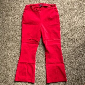 INC International Concepts red stretch cropped split leg pants Sz 4